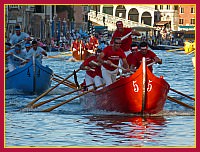 Regata Storica 2009 su Caorline - Rosso (Pellestrina): Renzo Savoldello, Massimo Tonello, Diego Seno, Michele Vianello, Alberto Busetto, Alessandro Secco