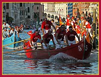 Regata Storica 2009 su Caorline - Rosso (Pellestrina): Renzo Savoldello, Massimo Tonello, Diego Seno, Michele Vianello, Alberto Busetto, Alessandro Secco