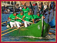 Regata Storica 2009 su Caorline - Verde (Cavallino - Treporti): Alberino Costantini, Cristiano Costantini, Stefano Rossi, Maurizio Quintavalle, Domenico Santin, Christian Tagliapietra