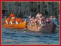 Regata Storica 2009 su Caorline - Rosa (Jesolo): Marco Lazzarini, Sandro Tagliapietra “Ciaci”, Enrico Tagliapietra “Panna”, Marino Almansi, Mattia Costantini, Damiano Allegretto