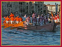 Regata Storica 2009 su Caorline - Rosa (Jesolo): Marco Lazzarini, Sandro Tagliapietra “Ciaci”, Enrico Tagliapietra “Panna”, Marino Almansi, Mattia Costantini, Damiano Allegretto