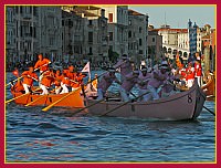 Regata Storica 2009 su Caorline - Rosa (Jesolo): Marco Lazzarini, Sandro Tagliapietra “Ciaci”, Enrico Tagliapietra “Panna”, Marino Almansi, Mattia Costantini, Damiano Allegretto