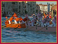 Regata Storica 2009 su Caorline - Rosa (Jesolo): Marco Lazzarini, Sandro Tagliapietra “Ciaci”, Enrico Tagliapietra “Panna”, Marino Almansi, Mattia Costantini, Damiano Allegretto