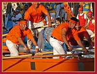 Regata Storica 2009 su Caorline - Arancio (Sant'Elena): Cesare Tosi, Sergio Veronese, Massimo Veronese, Gabriele Lazzarini, Giovanni Gregnanin, Andrea Zanco