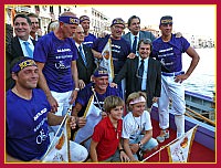 Regata Storica 2009 su Caorline - 2° Viola (Giudecca): Michele Zennaro, Giuseppe Barichello, Marino Massaro, Claudio Carrettin, Giuseppe Bognolo, Giuliano Pagan con il ministro Renato Brunetta