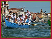 Regata Storica 2009 - Sfida delle Remiere sur Gondole a 4 remi - Celeste (Remiera Caorle): Giorgio Valente, Antonio Gavagnin, Rudi Fill, Beniamino Vianello