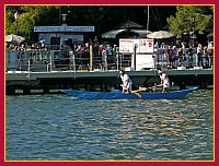 Regata Storica: Regata delle Donne su Mascarete a due remi - Gloria Rogliani (Popiùr) e Debora Scarpa (provièr)